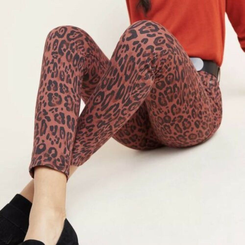 JOE'S JEANS The Charlie High Rise Skinny Ankle Twisted Leopard Sequoia Animal 30 - Picture 4 of 16